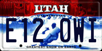 UT license plate E120WI