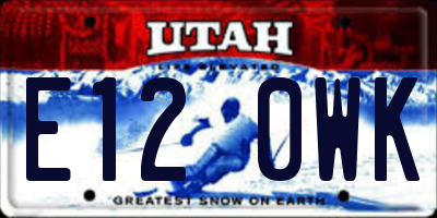 UT license plate E120WK