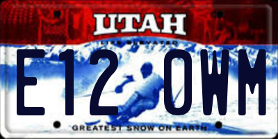 UT license plate E120WM