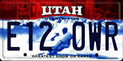 UT license plate E120WR