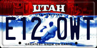 UT license plate E120WT