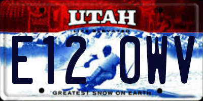 UT license plate E120WV