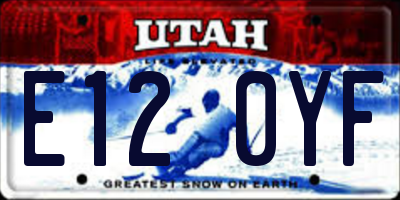 UT license plate E120YF