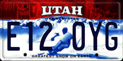UT license plate E120YG