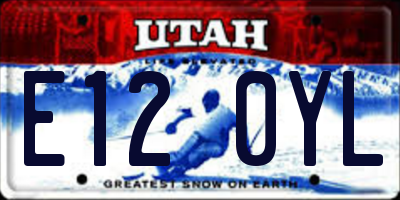 UT license plate E120YL