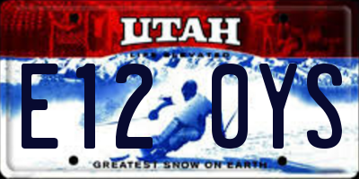 UT license plate E120YS