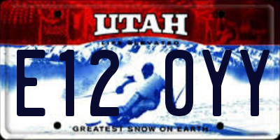 UT license plate E120YY