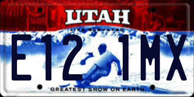 UT license plate E121MX