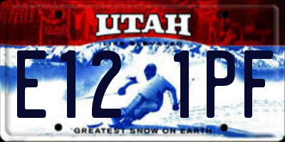 UT license plate E121PF