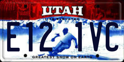 UT license plate E121VC
