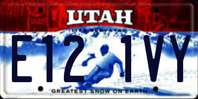 UT license plate E121VY