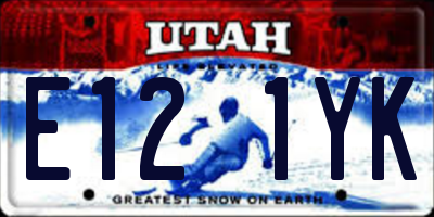 UT license plate E121YK