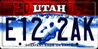 UT license plate E122AK