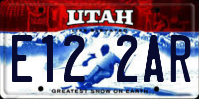 UT license plate E122AR