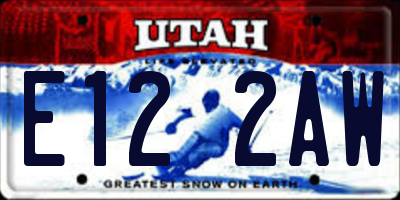 UT license plate E122AW