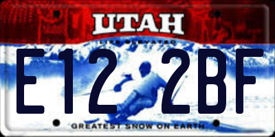UT license plate E122BF