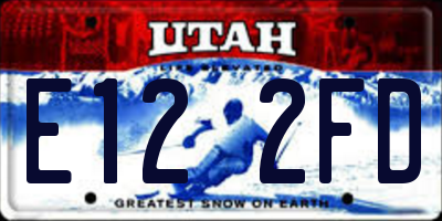 UT license plate E122FD