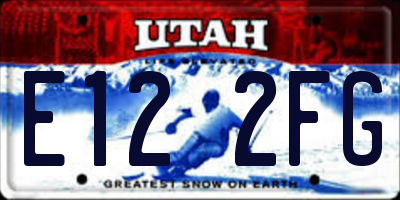 UT license plate E122FG