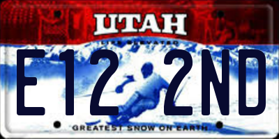 UT license plate E122ND