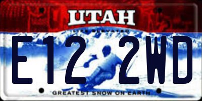 UT license plate E122WD