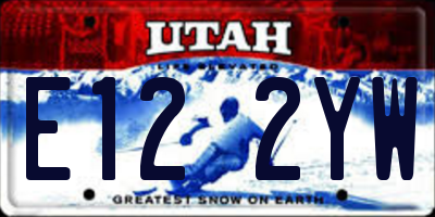 UT license plate E122YW