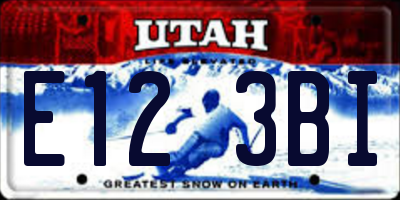 UT license plate E123BI