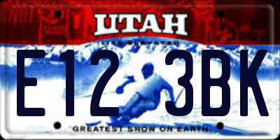 UT license plate E123BK