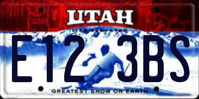 UT license plate E123BS