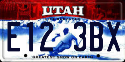UT license plate E123BX