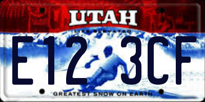 UT license plate E123CF