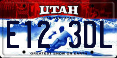 UT license plate E123DL