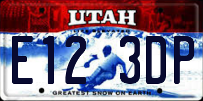 UT license plate E123DP