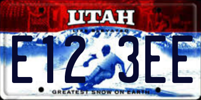 UT license plate E123EE