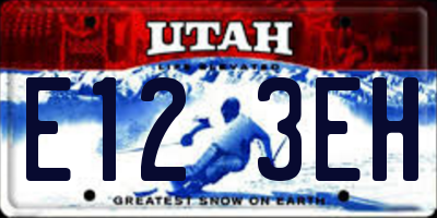 UT license plate E123EH