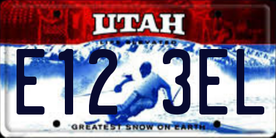 UT license plate E123EL