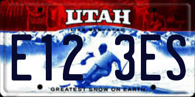 UT license plate E123ES