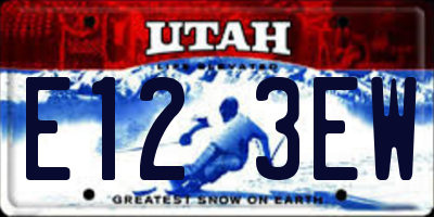 UT license plate E123EW