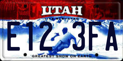 UT license plate E123FA