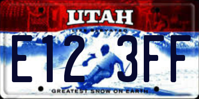 UT license plate E123FF