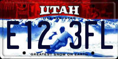UT license plate E123FL
