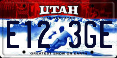 UT license plate E123GE