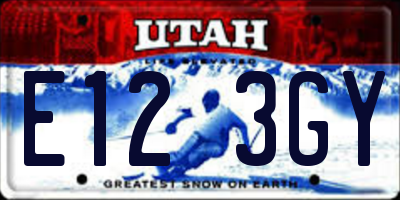 UT license plate E123GY