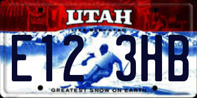 UT license plate E123HB