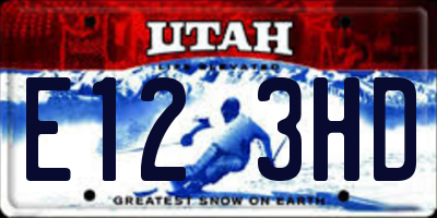 UT license plate E123HD