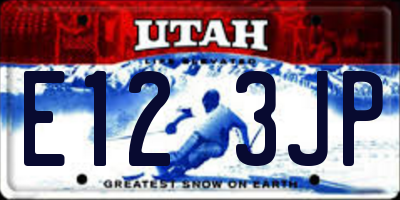 UT license plate E123JP