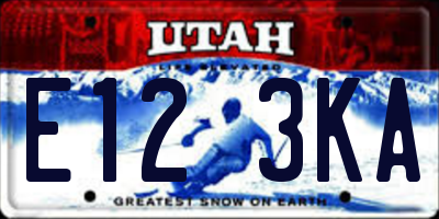 UT license plate E123KA