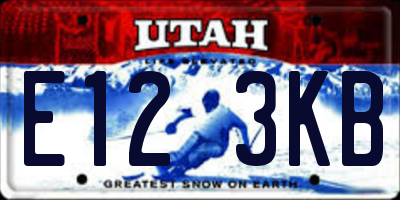UT license plate E123KB