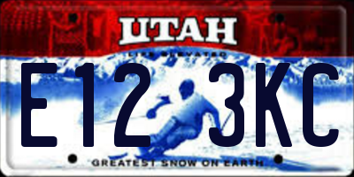 UT license plate E123KC