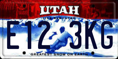 UT license plate E123KG