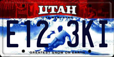 UT license plate E123KI